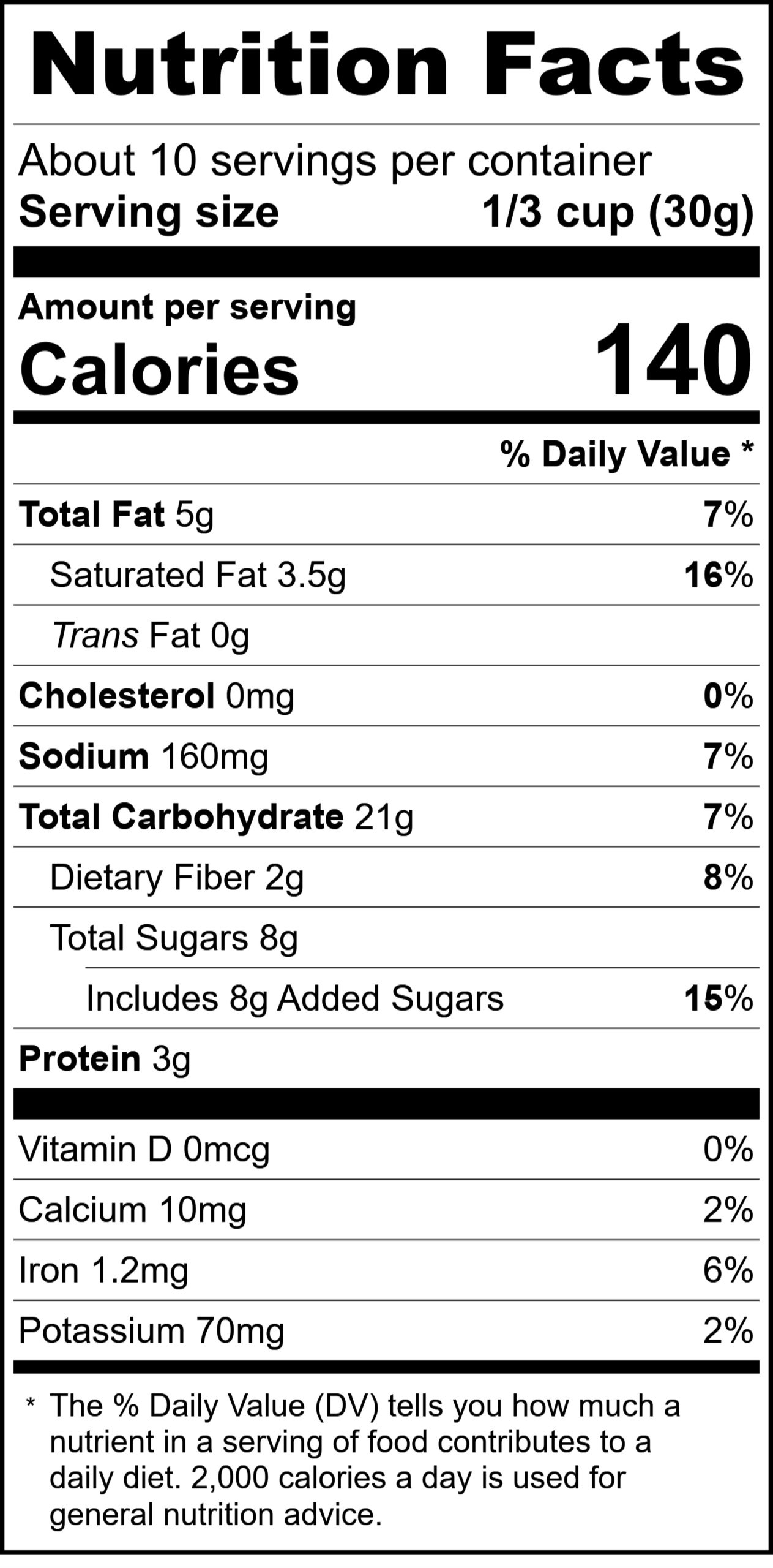 Final, Bunches Of Crunches, Dark Choc Sea Salt With Chia, 12-15-2020 RecipeFormula Nutrition Labels pouch